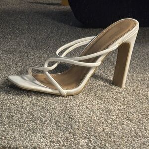 Elegant White Strappy Heels